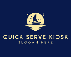 Sailing Boat Moon logo design