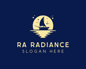 Sailing Boat Moon logo design