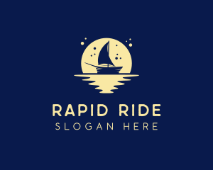 Sailing Boat Moon logo design