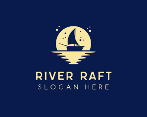 Sailing Boat Moon logo design