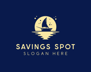 Sailing Boat Moon logo design