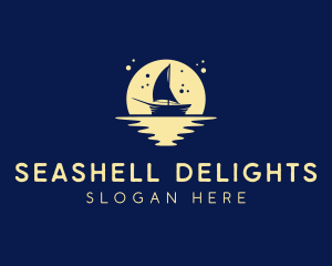 Sailing Boat Moon logo design