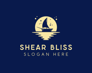 Sailing Boat Moon logo design