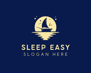 Sailing Boat Moon logo design