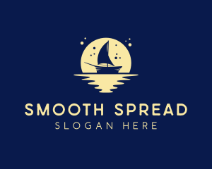 Sailing Boat Moon logo design