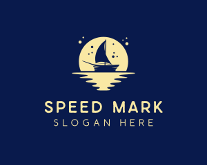 Sailing Boat Moon logo design