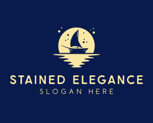 Sailing Boat Moon logo design