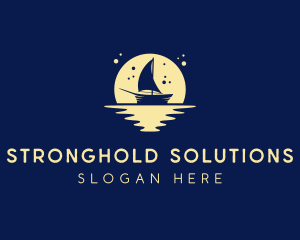 Sailing Boat Moon logo design