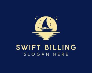 Sailing Boat Moon logo design