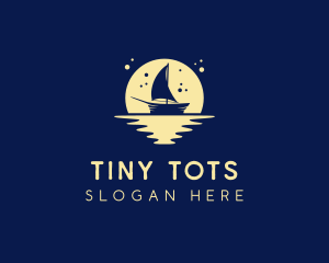 Sailing Boat Moon logo design