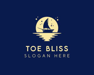 Sailing Boat Moon logo design