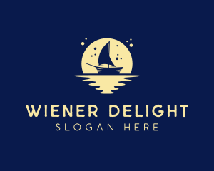 Sailing Boat Moon logo design