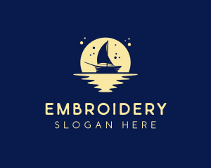 Sailing Boat Moon logo design