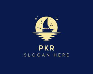 Sailing Boat Moon logo design