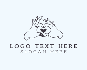 Heart Hand Thimble logo design