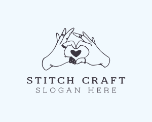 Heart Hand Thimble logo design