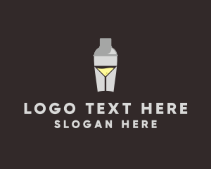 Cocktail Bar - Cocktail Shaker Glass logo design