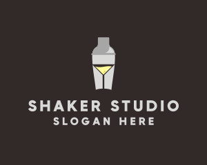 Shaker - Cocktail Shaker Glass logo design