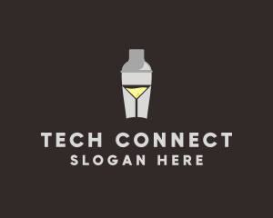 Shot Glass - Cocktail Shaker Glass logo design