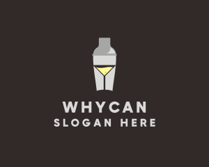 Wine Bar - Cocktail Shaker Glass logo design