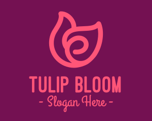 Tulip - Pink Tulip Petals logo design