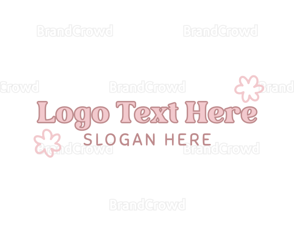 Cute Flower Pastel Wordmark Logo