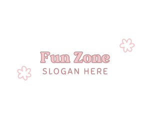 Playtime - Cute Flower Pastel Wordmark logo design