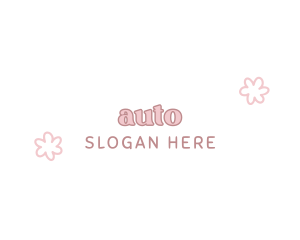 Playful - Cute Flower Pastel Wordmark logo design