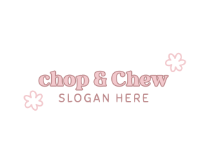 Baby - Cute Flower Pastel Wordmark logo design