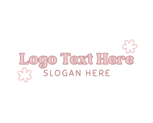 Playtime - Cute Flower Pastel Wordmark logo design