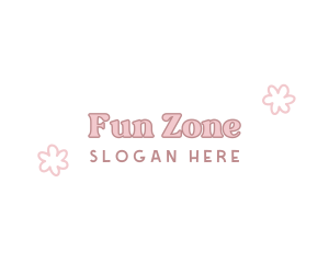 Playtime - Cute Flower Pastel Wordmark logo design