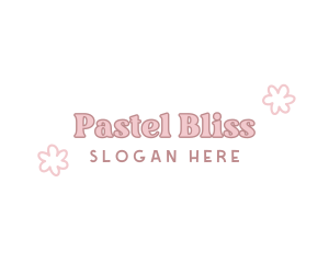 Cute Flower Pastel Wordmark logo design