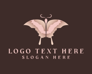 Insect - Woman Silhouette Butterfly logo design