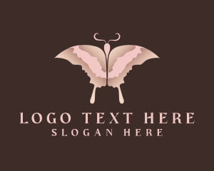 Woman Silhouette Butterfly Logo