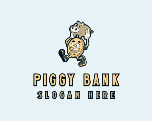 Money Coin Pig logo design