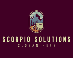 Outdoor Camping Tent logo design