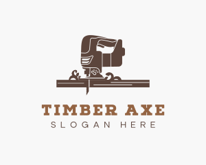 Industrial Jigsaw Woodcutter logo design