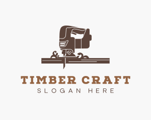 Woodcraft - Industrial Jigsaw Woodcutter logo design