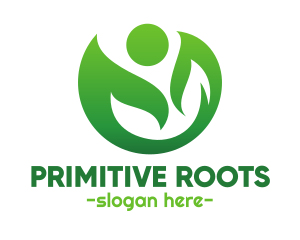 Primitive - Green Mother Leaf logo design