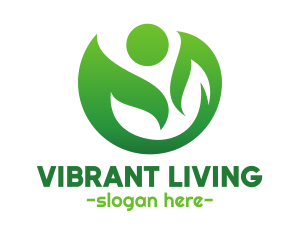 Living - Green Mother Leaf logo design