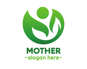 Green Mother Leaf logo design