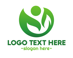 Primitive - Green Mother Leaf logo design