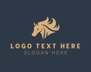 Equestrian - Wild Horse Head logo design