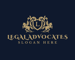 Luxury Pegasus Ornate Shield logo design