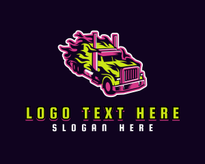 Delivery - Flaming Logistics Truck logo design