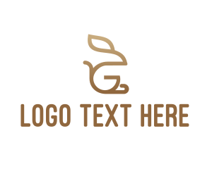 Cursive - Animal Rabbit Letter G logo design