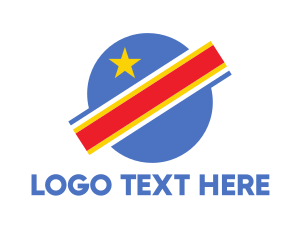 Africa - Congo Planet Flag logo design