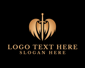 Sword - Gladiator Golden Sword logo design