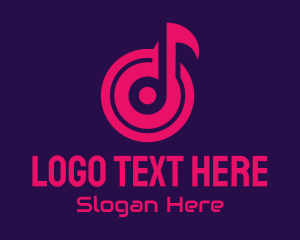 Radio Station - Vinyl Musical Note logo design