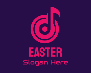 Singer - Vinyl Musical Note logo design